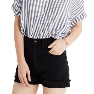 Madewell High Rise Denim Shorts - Washed Black